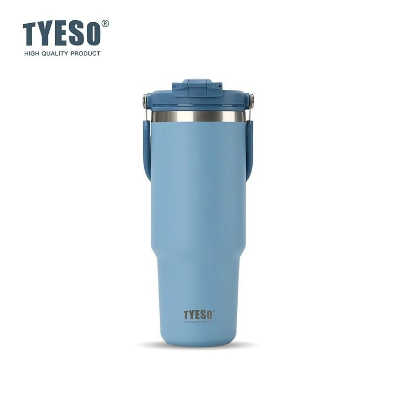Tyeso LargeCapacity Thermos Handle Vacuum Cup DualDrink Coffee Mug Stainless Steel Ice Cup Car Bott 12
