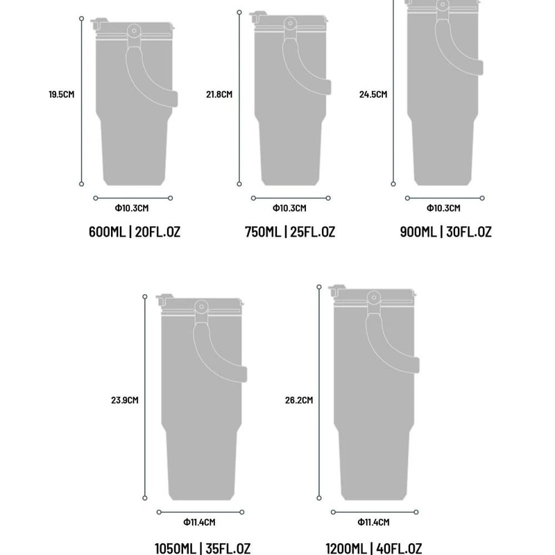 Tyeso LargeCapacity Thermos Handle Vacuum Cup DualDrink Coffee Mug Stainless Steel Ice Cup Car Bott 5