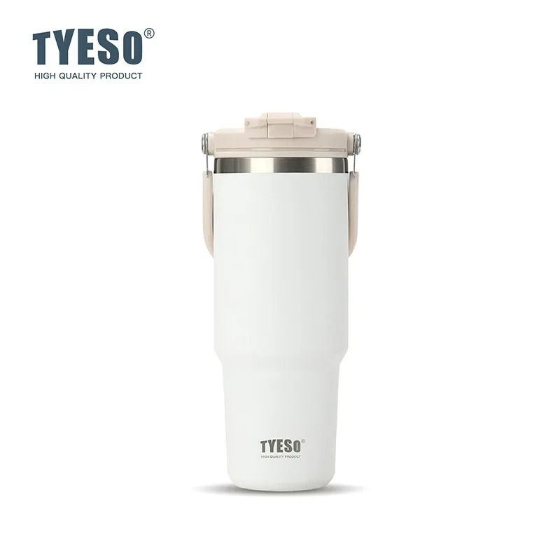 Tyeso LargeCapacity Thermos Handle Vacuum Cup DualDrink Coffee Mug Stainless Steel Ice Cup Car Bott 6