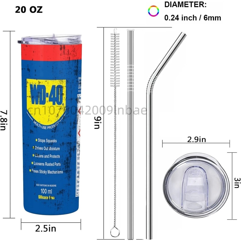 20Oz WD40 Inspired Mechanic Oil Stainless Steel Vacuum Double Wall Insulated Tumbler With Lid Engin 2
