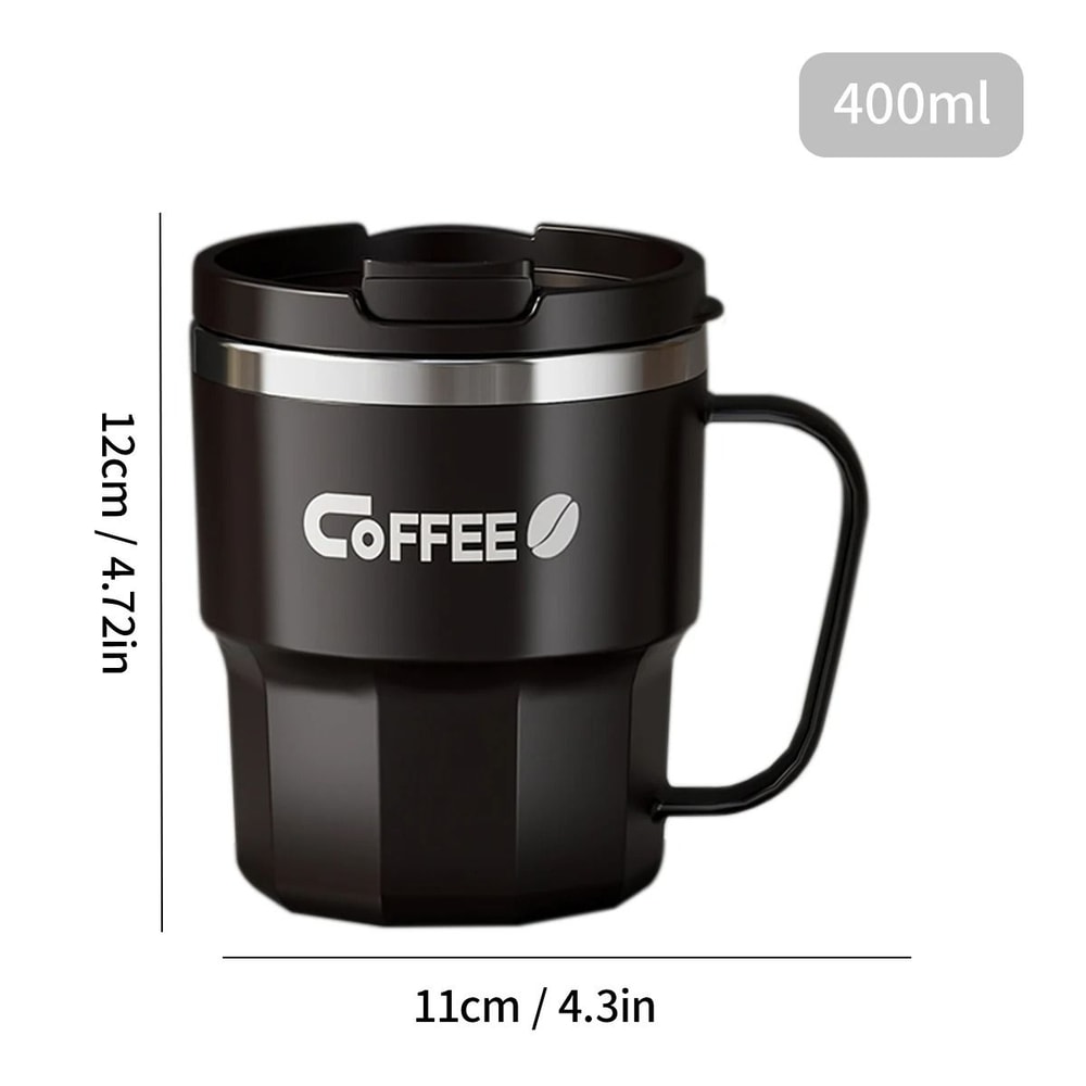 400ML Double Layer Coffee Mug 304 Stainless Steel Sealed Drinking Cup For Cold And Hot Water 11