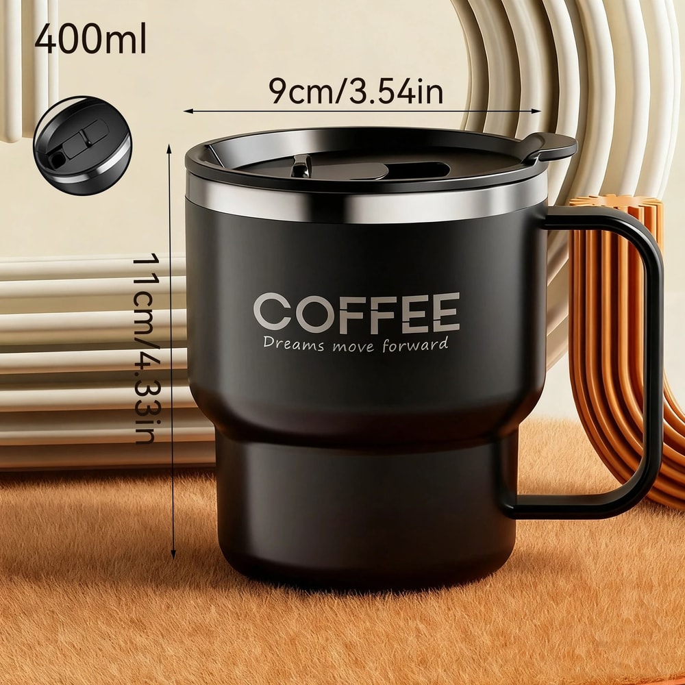 400ML Double Layer Coffee Mug 304 Stainless Steel Sealed Drinking Cup For Cold And Hot Water 7