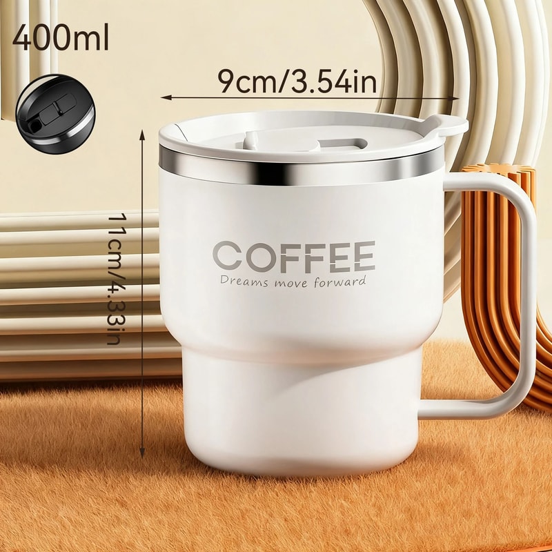 400ML Double Layer Coffee Mug 304 Stainless Steel Sealed Drinking Cup For Cold And Hot Water 8