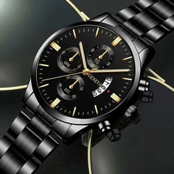 new fashion men's sports luxury calendar quartz wristwatch business stainless steel casual watch