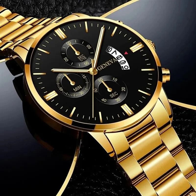 New Fashion Mens Sports Luxury Calendar Quartz Wristwatch Business Stainless Steel Casual Watch 1