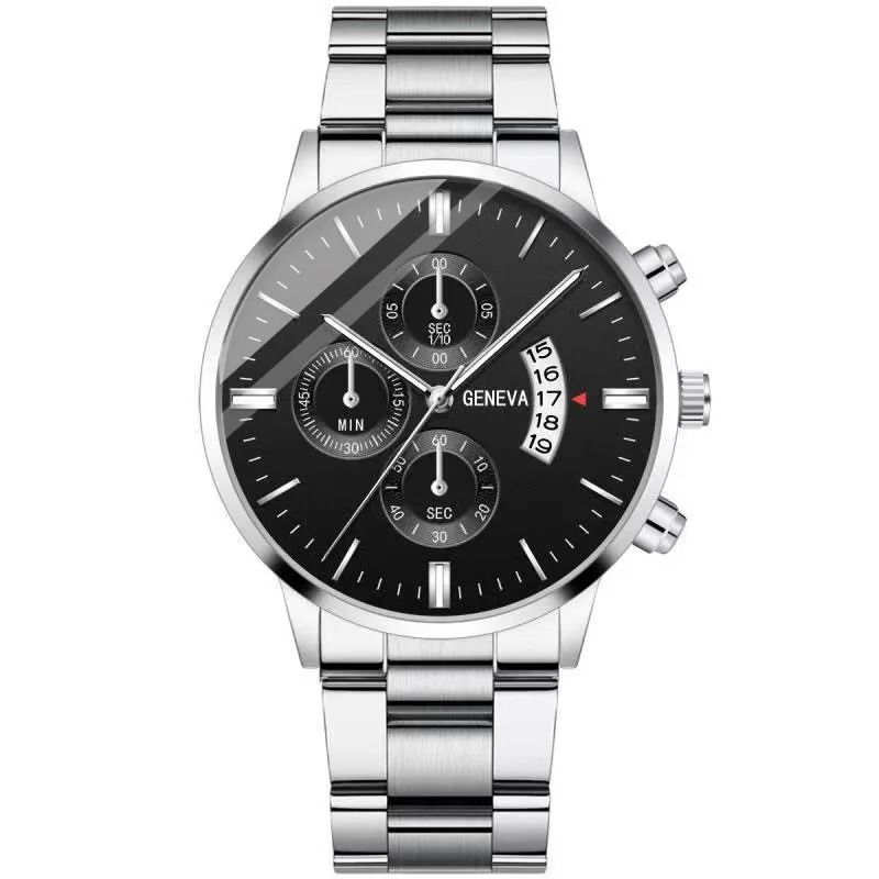New Fashion Mens Sports Luxury Calendar Quartz Wristwatch Business Stainless Steel Casual Watch 6