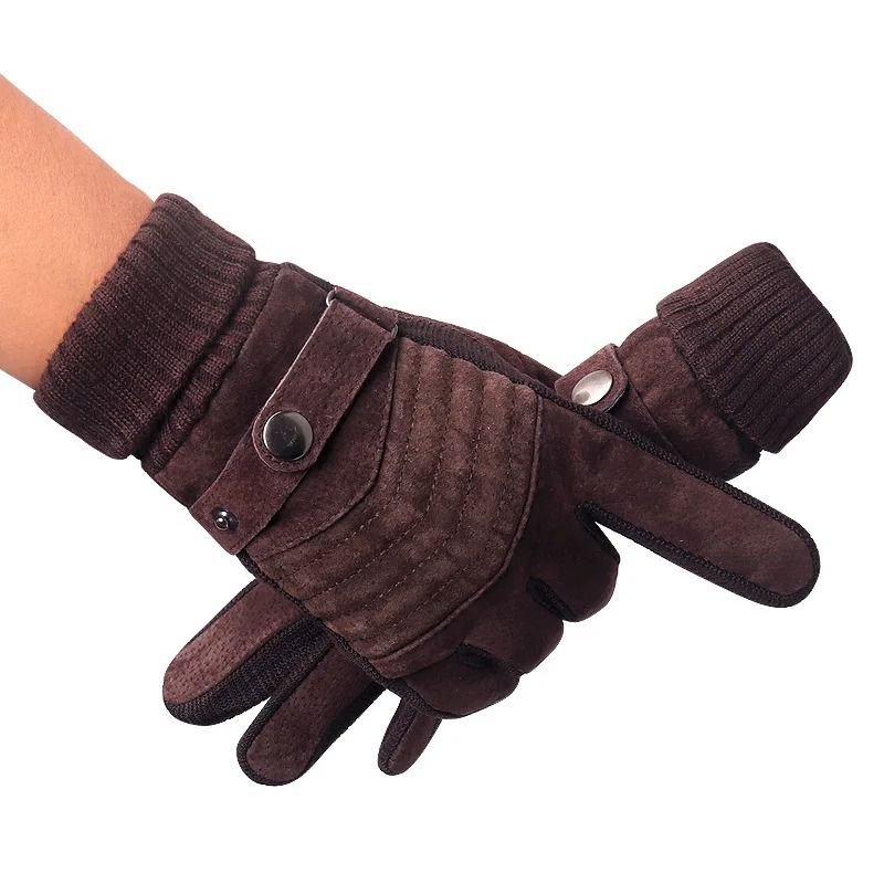 Mens Winter Cycling Motorcycle Gloves Windproof Cold Insulation Warm Leather Touch Screen AntiSlip 6