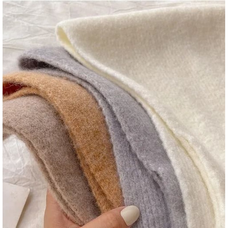 Autumn And Winter Cross Knitted Scarf Korean Edition ColorBlocked Warm Button Neck Cover 4