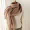 Winter Scarf For Women Cashmere Warm Solid Pashmina Blanket Wraps Female Thick Soft Big Tassel Shaw 9