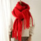 Winter Scarf For Women Cashmere Warm Solid Pashmina Blanket Wraps Female Thick Soft Big Tassel Shaw 5