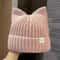 Cute Cat Ears Beanies For Women Autumn And Winter Warm Ear Protection Sweet Versatile Pullover Knit 9