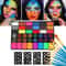 42 Colors Water Soluble Face Body Painting Set UV Neon Glitter Makeup For Halloween And Christmas 0