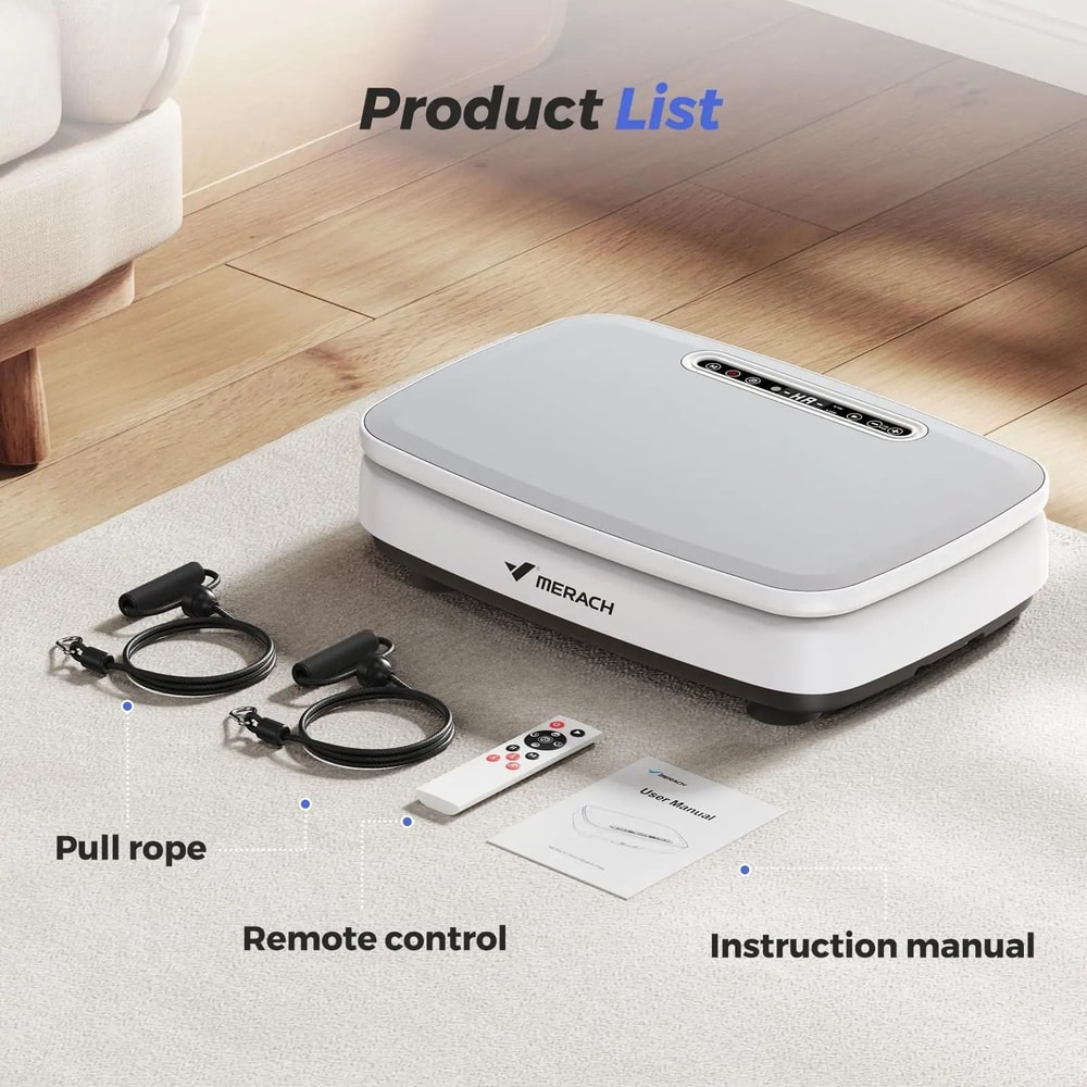 MERACH Vibration Plate Exercise Machine With Integrated Lighting Whole Body Workout Power Platform 9