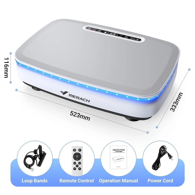 MERACH Vibration Plate Exercise Machine With Integrated Lighting Whole Body Workout Power Platform 7