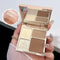 4Color Facial Highlighter Makeup Palette Matte Shadow Shimmer Contour Powder For Lasting Glow 4