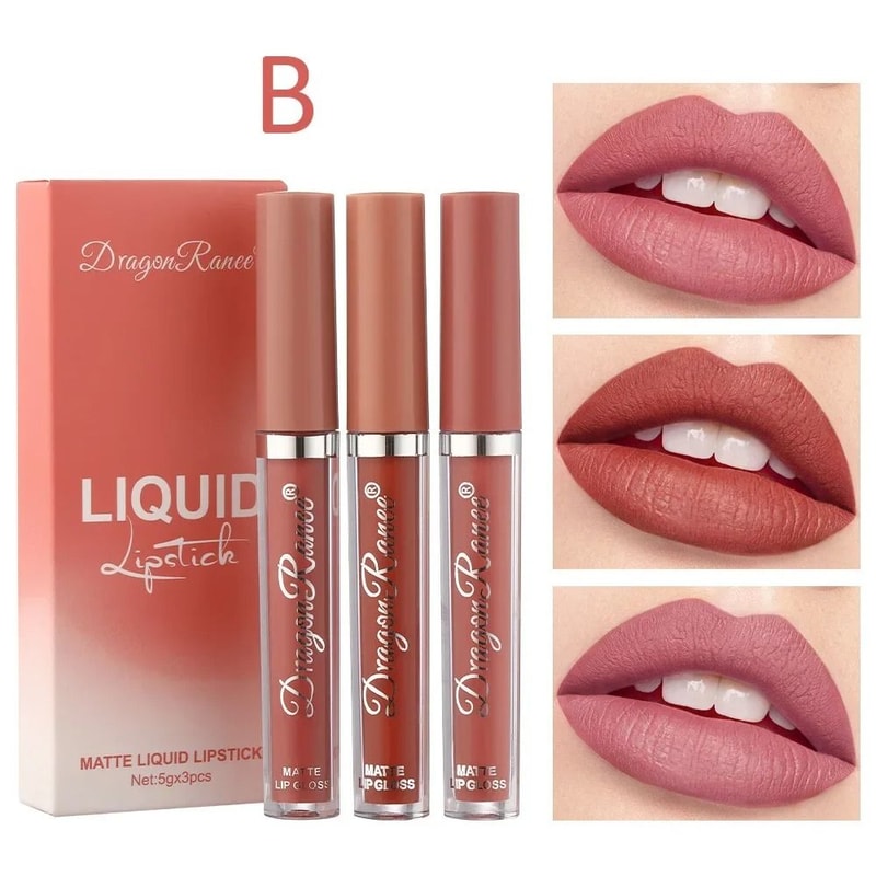 3 PCS Liquid Matte Lipstick Set Long Lasting Waterproof Korean Beauty Cosmetics For Women 6