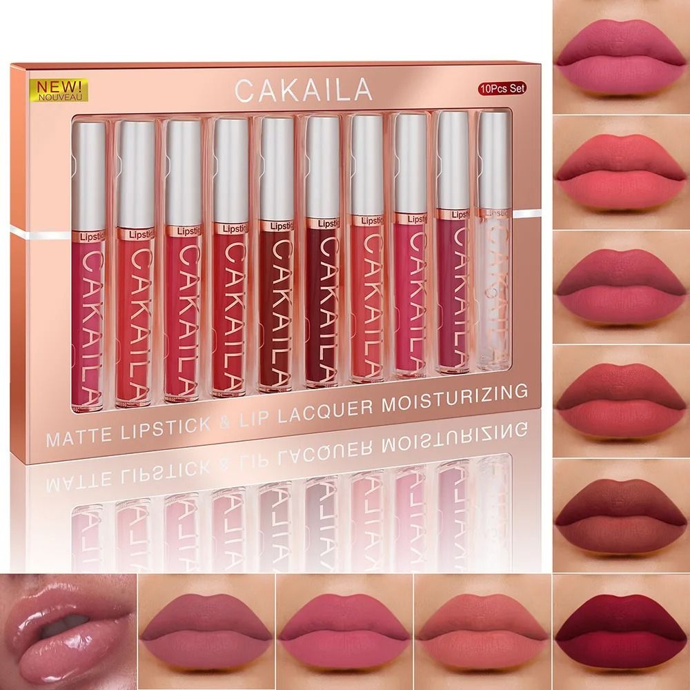 10PCS Nude Matte Velvet Lip Gloss Set Waterproof Longlasting Liquid Lipstick Lip Tint For Women 0