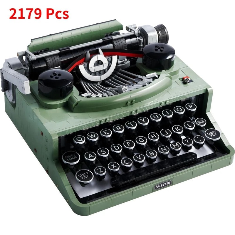 Ideas Typewriter Building Blocks Set Retro Display Model For Adults Unique Home Decoration 0