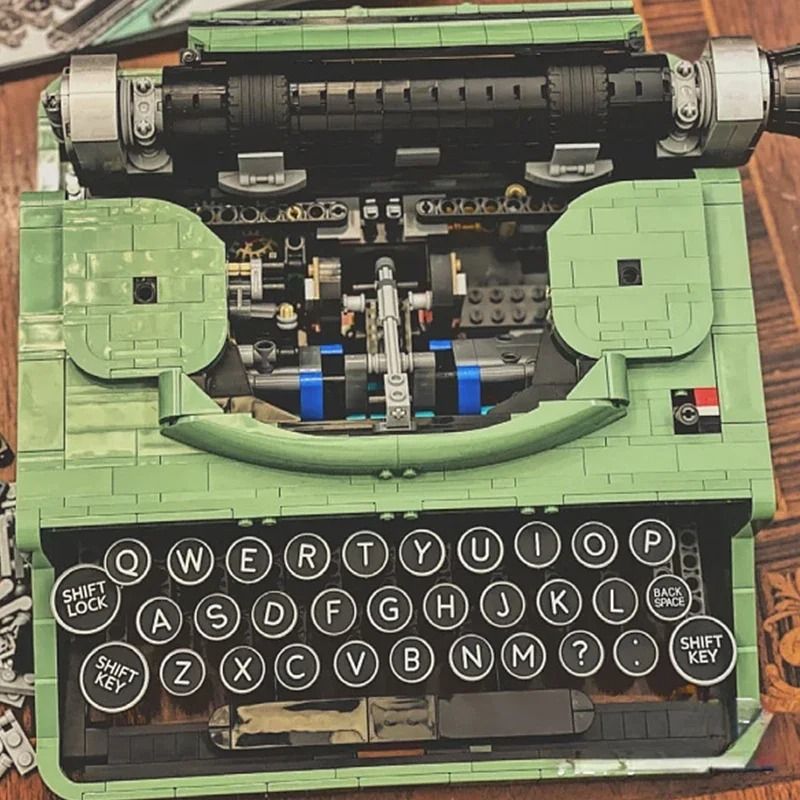 Ideas Typewriter Building Blocks Set Retro Display Model For Adults Unique Home Decoration 2