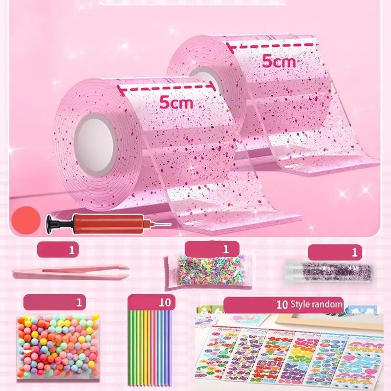 PET Nano Glue Knead Music Full Set Double Sided Nano Tape Bubble Decompression Toy Kit 0