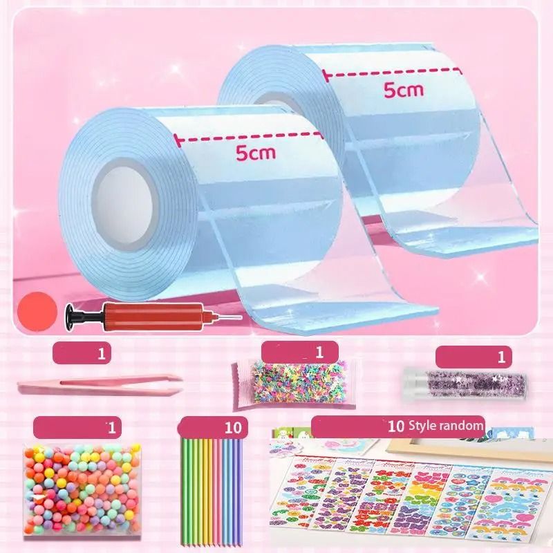 PET Nano Glue Knead Music Full Set Double Sided Nano Tape Bubble Decompression Toy Kit 15
