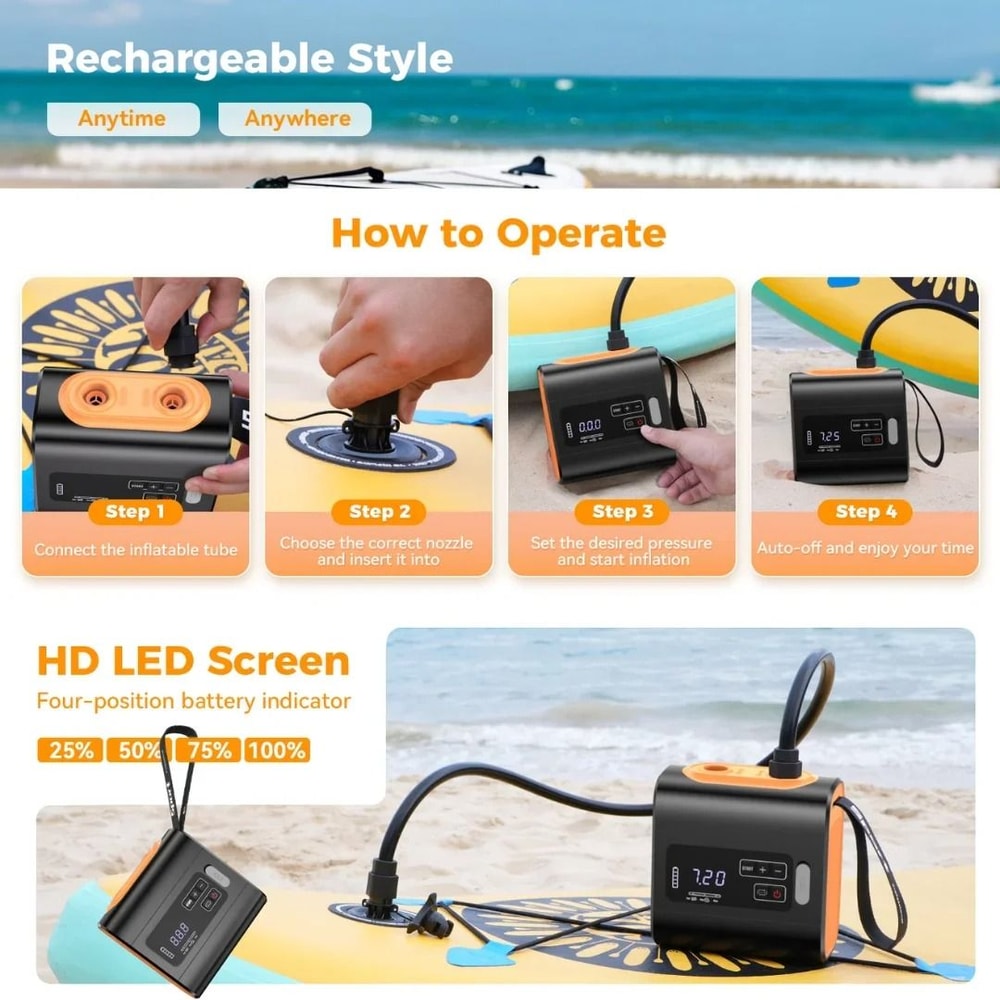 WESTTUNE Wireless Air Pump Portable Electric MINI Inflatable Pump For Outdoor Mats And Travel 4