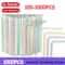 Multicolor Fluorescent Straws Bendable Drinking Straws For Wedding Decor Party Supplies 0