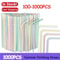 Multicolor Fluorescent Straws Bendable Drinking Straws For Wedding Decor Party Supplies 0