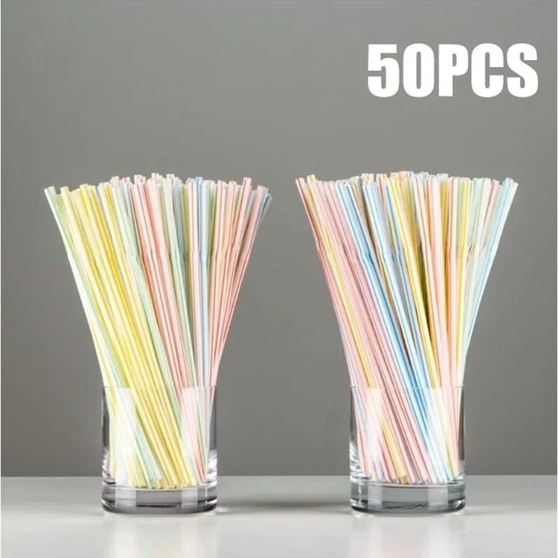 Multicolor Fluorescent Straws Bendable Drinking Straws For Wedding Decor Party Supplies 20