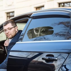 3d cool alien cracked car sticker | self-adhesive pvc vinyl auto racing decal