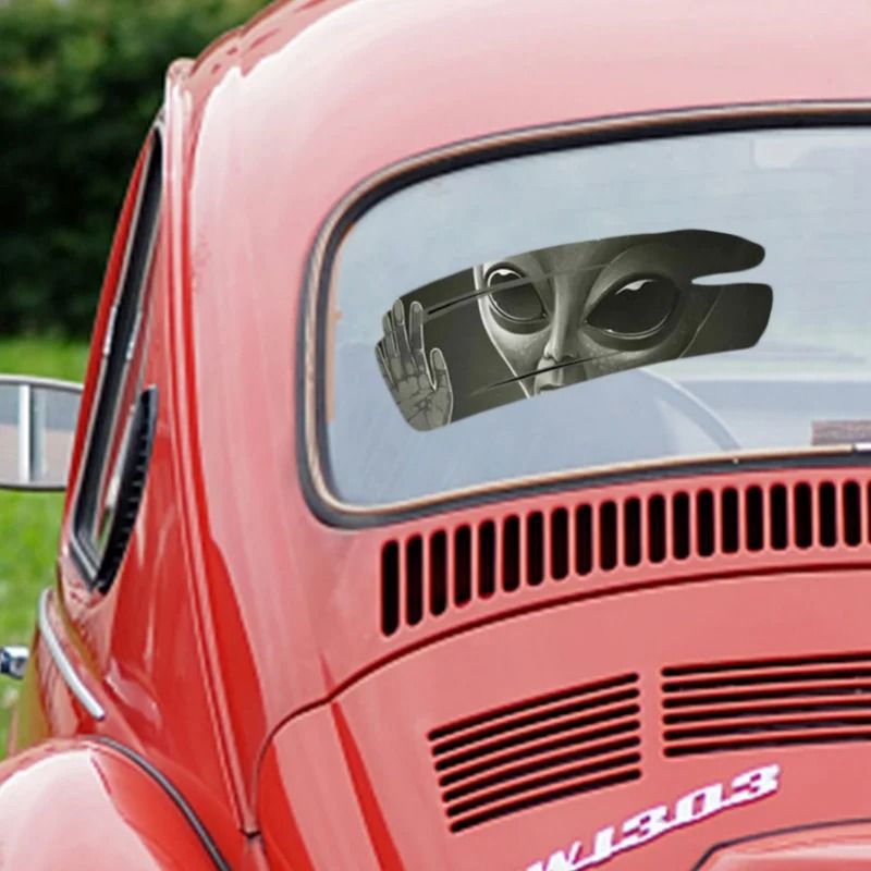 3D Cool Alien Cracked Car Sticker SelfAdhesive PVC Vinyl Auto Racing Decal 3