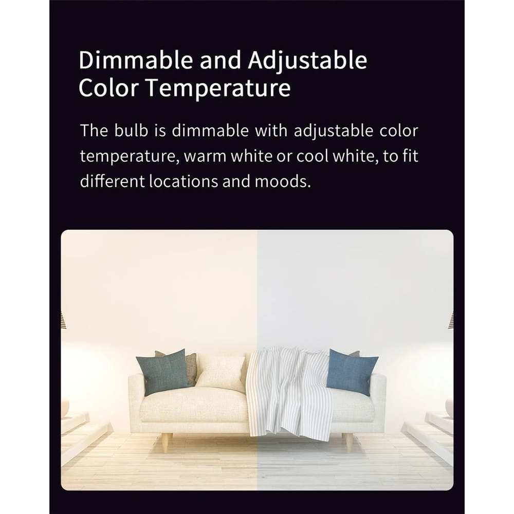 Yeelight Smart LED Bulb W3 E26 Global Version Dimmable WiFi Light With Voice Control 5