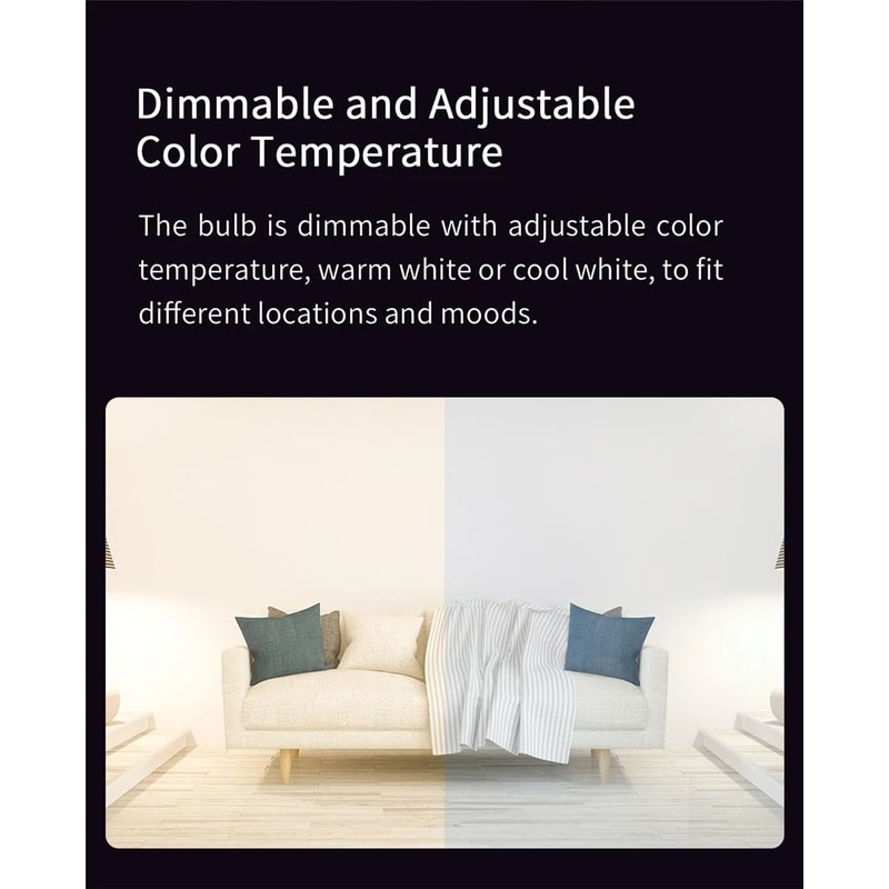 Yeelight Smart LED Bulb W3 E26 Global Version Dimmable WiFi Light With Voice Control 5