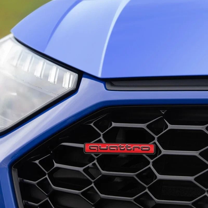 Metal Quattro Front Grill Badge Emblem 3D Car Styling Sticker Decal For Audi A3 A4 A5 A6 Q3 Q5 Q7 3