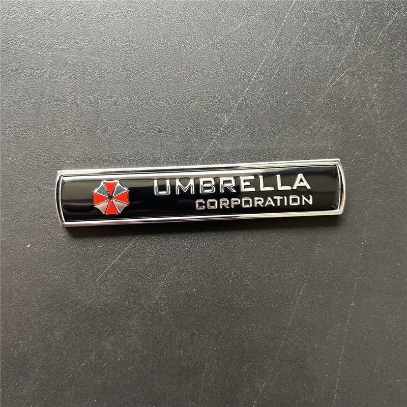 3D Aluminum Alloy Umbrella Corporation Car Sticker Resident Evil Inspired Auto Emblem Badge 9