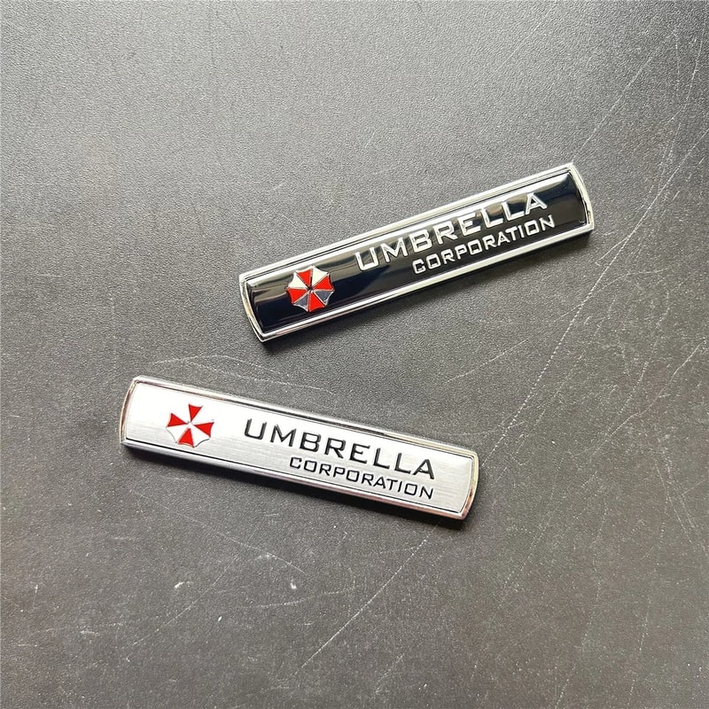3D Aluminum Alloy Umbrella Corporation Car Sticker Resident Evil Inspired Auto Emblem Badge 2