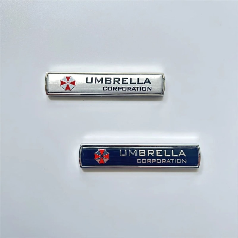 3D Aluminum Alloy Umbrella Corporation Car Sticker Resident Evil Inspired Auto Emblem Badge 3