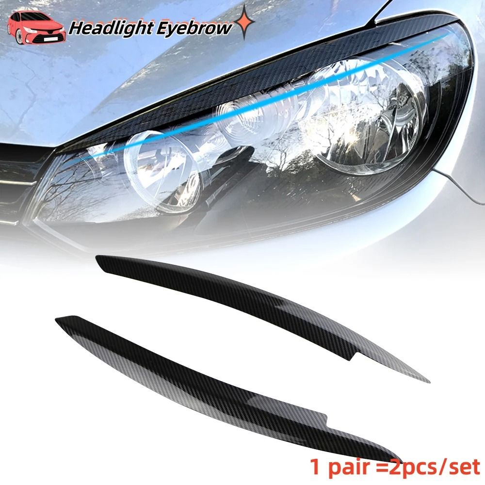 ABS Headlight Eyebrows For VW Golf 6 MK6 GTI GTR GTD 20082013 Gloss Black Eyelids 2