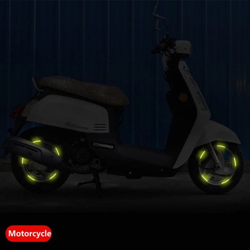 Car Wheel Hub Reflective Stripes Door Handle Safety Warning Stickers Rear Reflective Tape 2