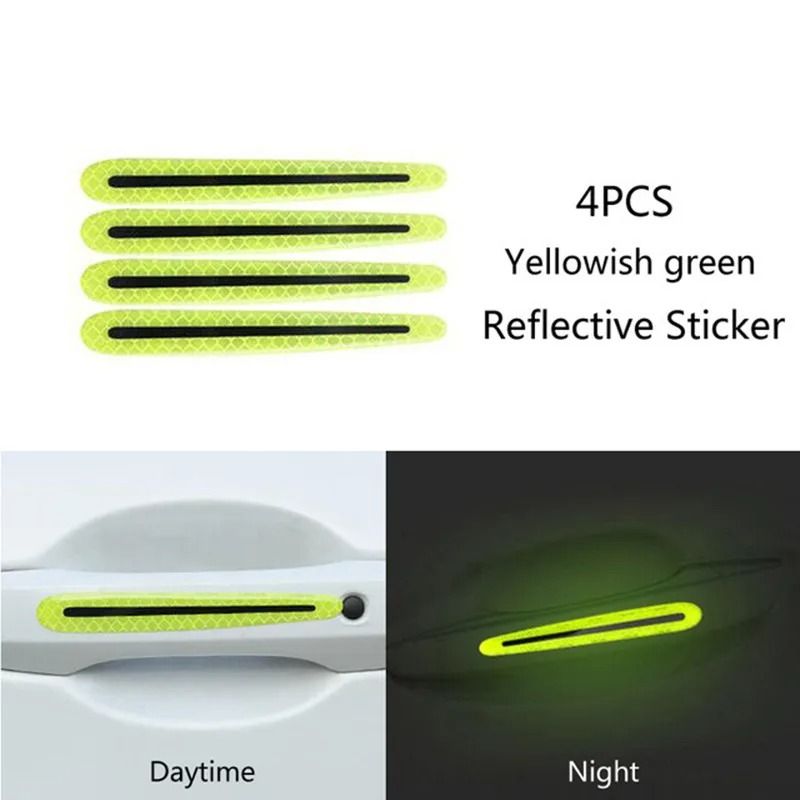 Car Wheel Hub Reflective Stripes Door Handle Safety Warning Stickers Rear Reflective Tape 20