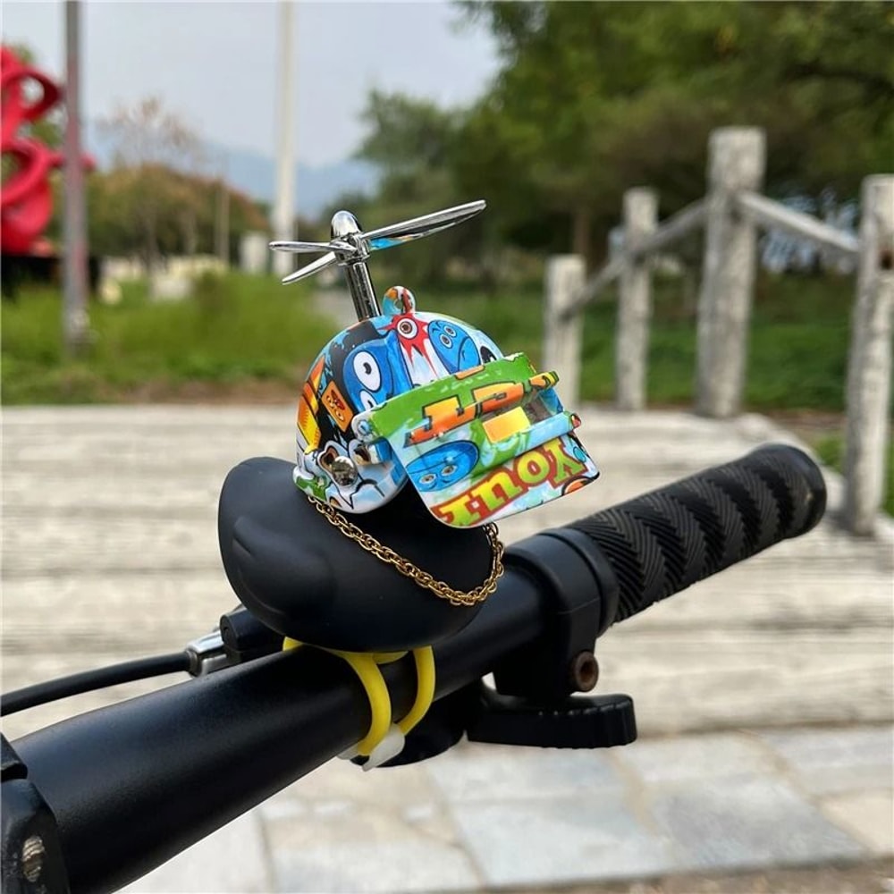 Black Rubber Duck Bicycle Horn Silicone Strap Car Ornament Kids Bike Bell 11