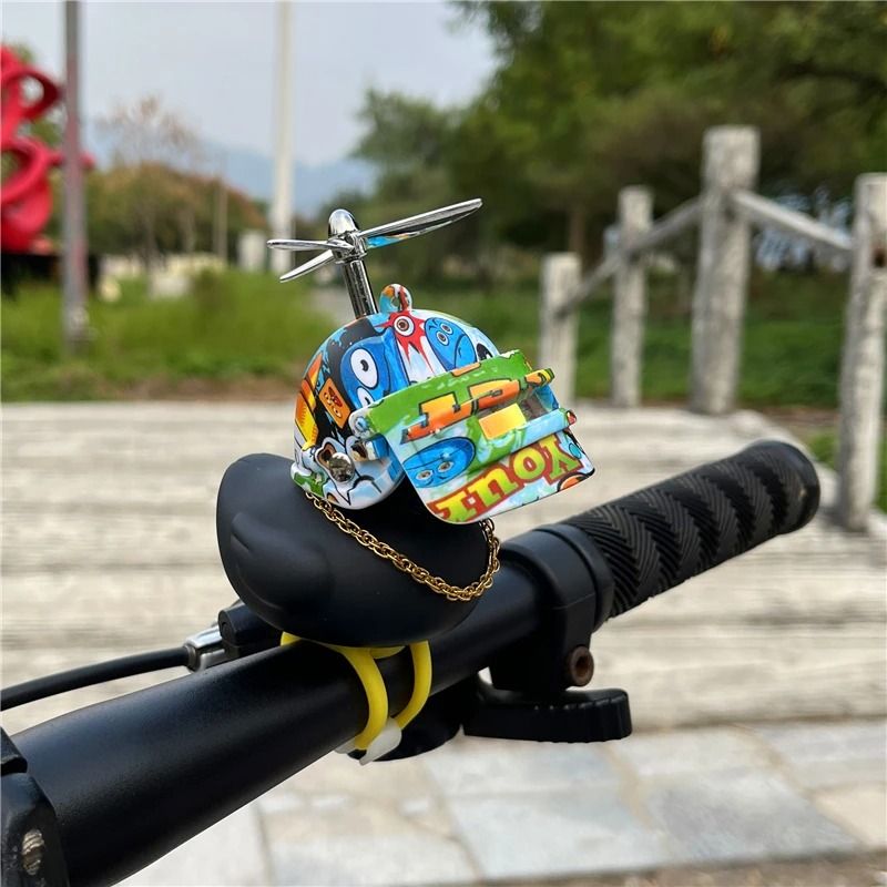 Black Rubber Duck Bicycle Horn Silicone Strap Car Ornament Kids Bike Bell 11