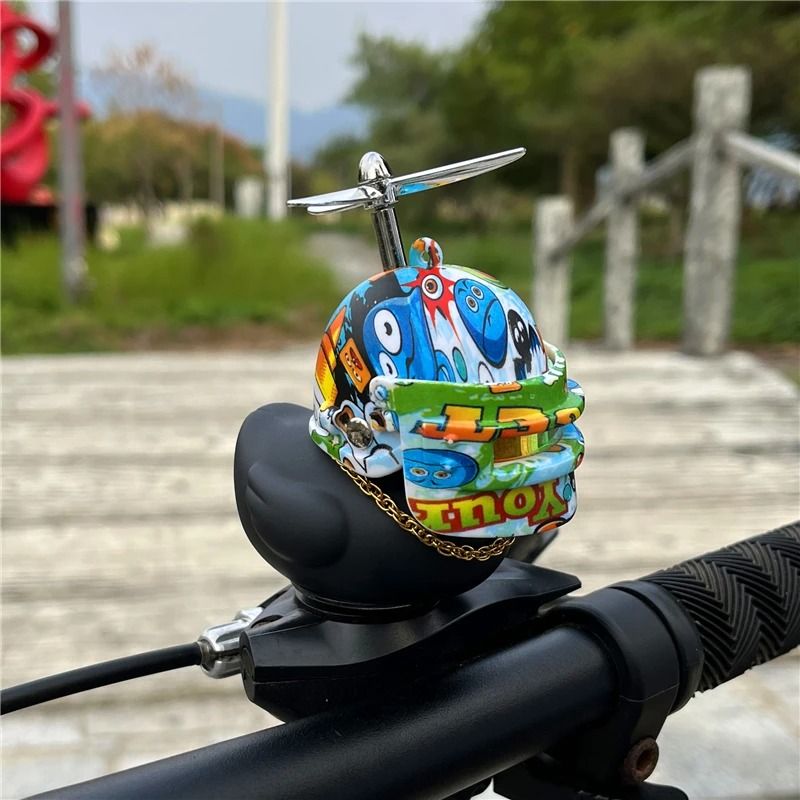 Black Rubber Duck Bicycle Horn Silicone Strap Car Ornament Kids Bike Bell 12