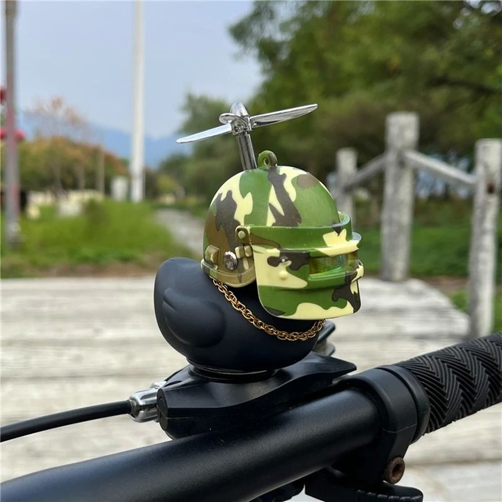 Black Rubber Duck Bicycle Horn Silicone Strap Car Ornament Kids Bike Bell 14
