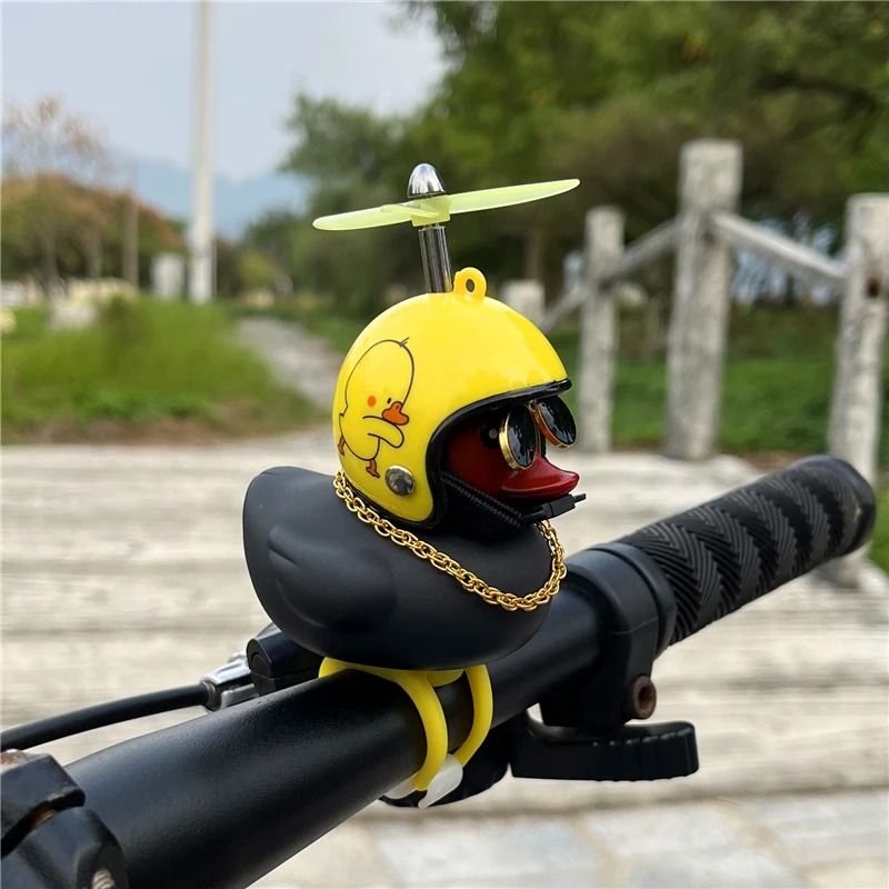 Black Rubber Duck Bicycle Horn Silicone Strap Car Ornament Kids Bike Bell 15