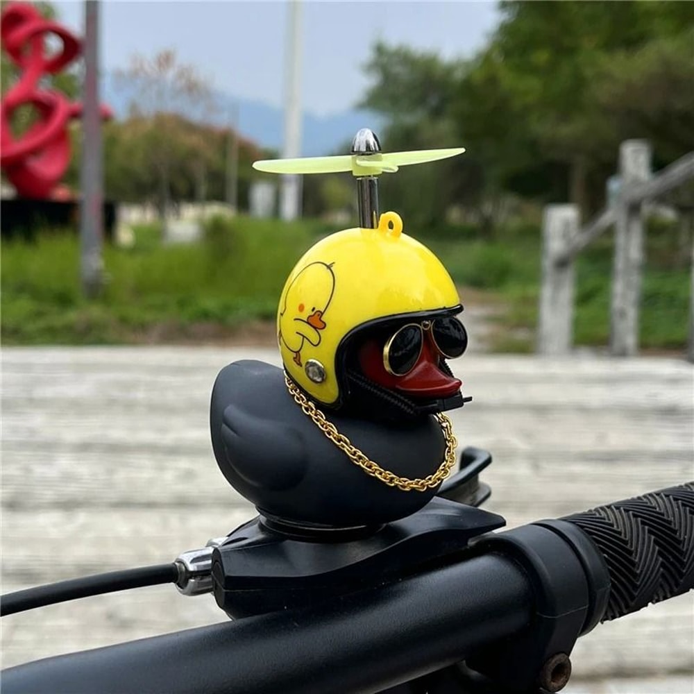 Black Rubber Duck Bicycle Horn Silicone Strap Car Ornament Kids Bike Bell 16