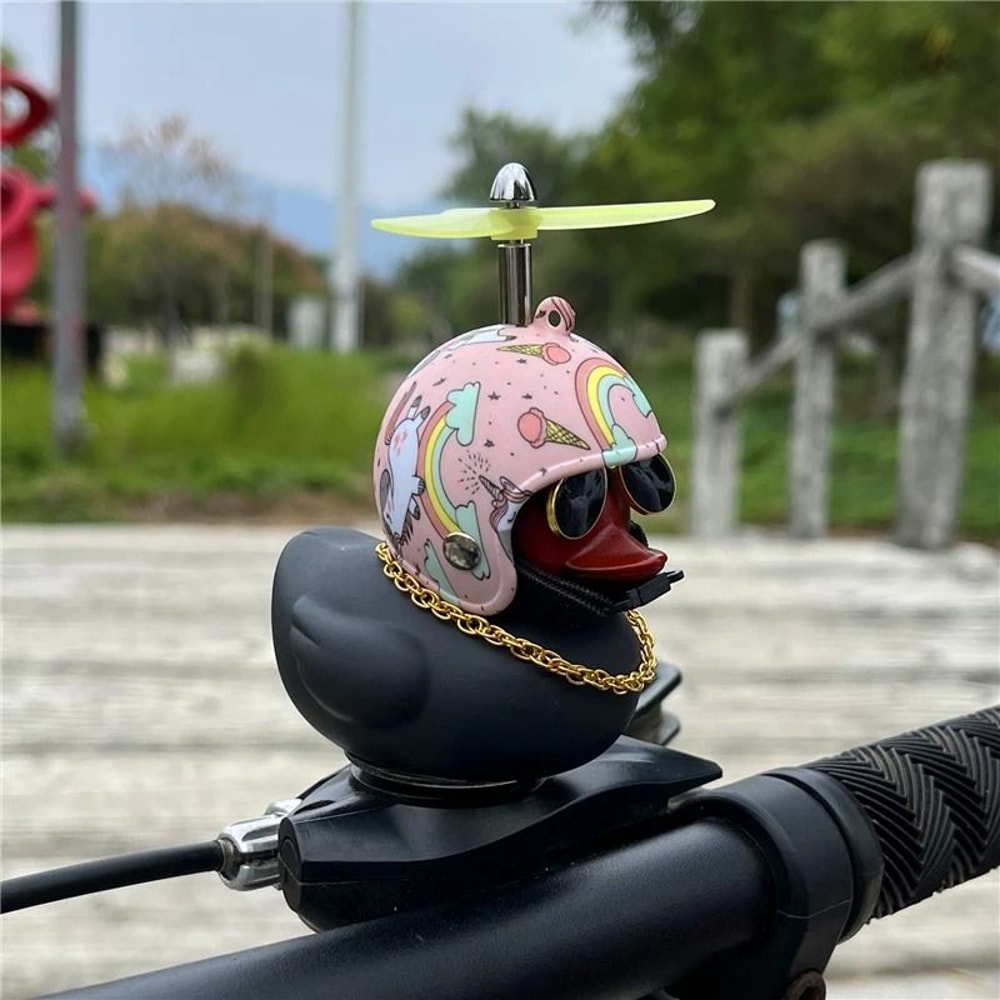 Black Rubber Duck Bicycle Horn Silicone Strap Car Ornament Kids Bike Bell 17