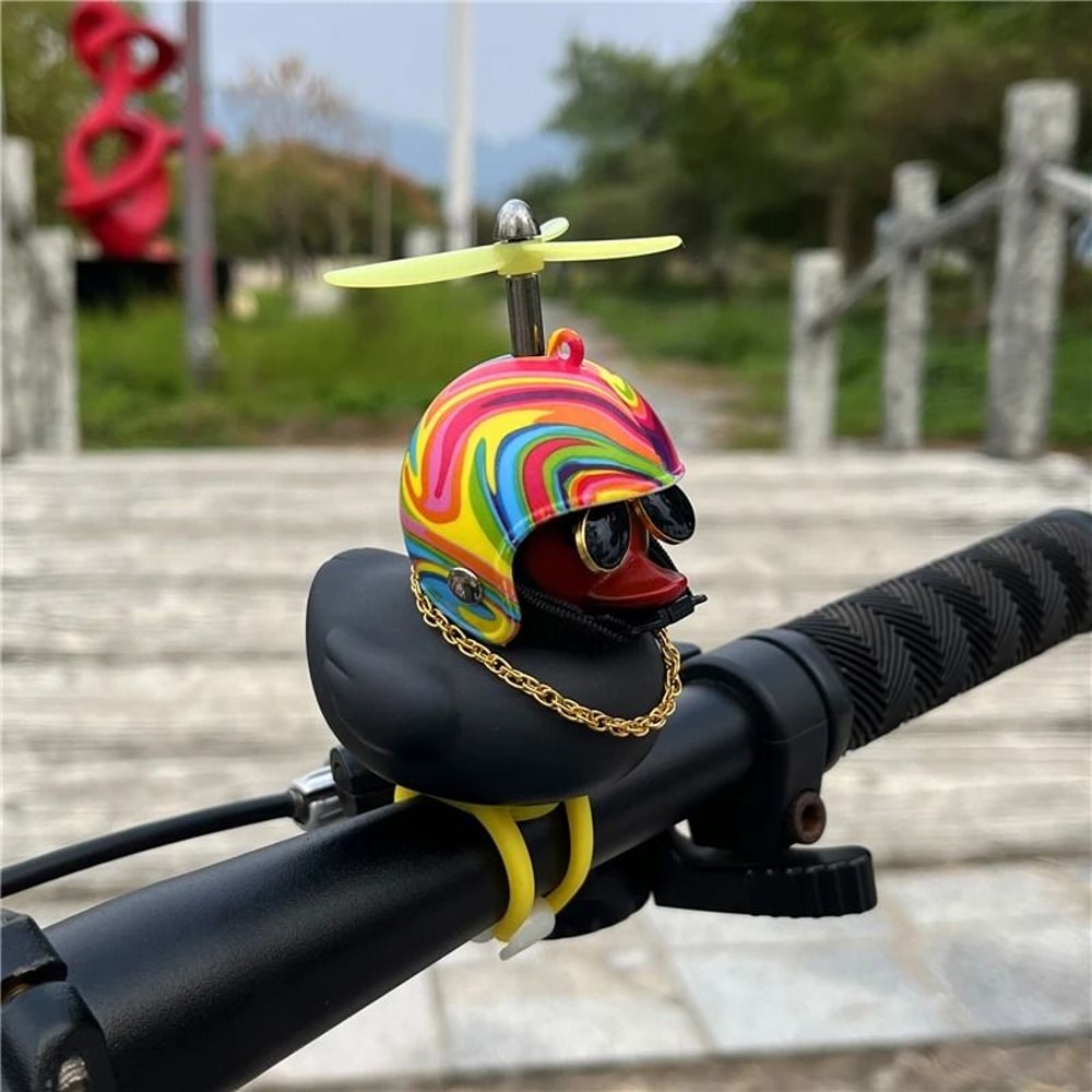 Black Rubber Duck Bicycle Horn Silicone Strap Car Ornament Kids Bike Bell 18