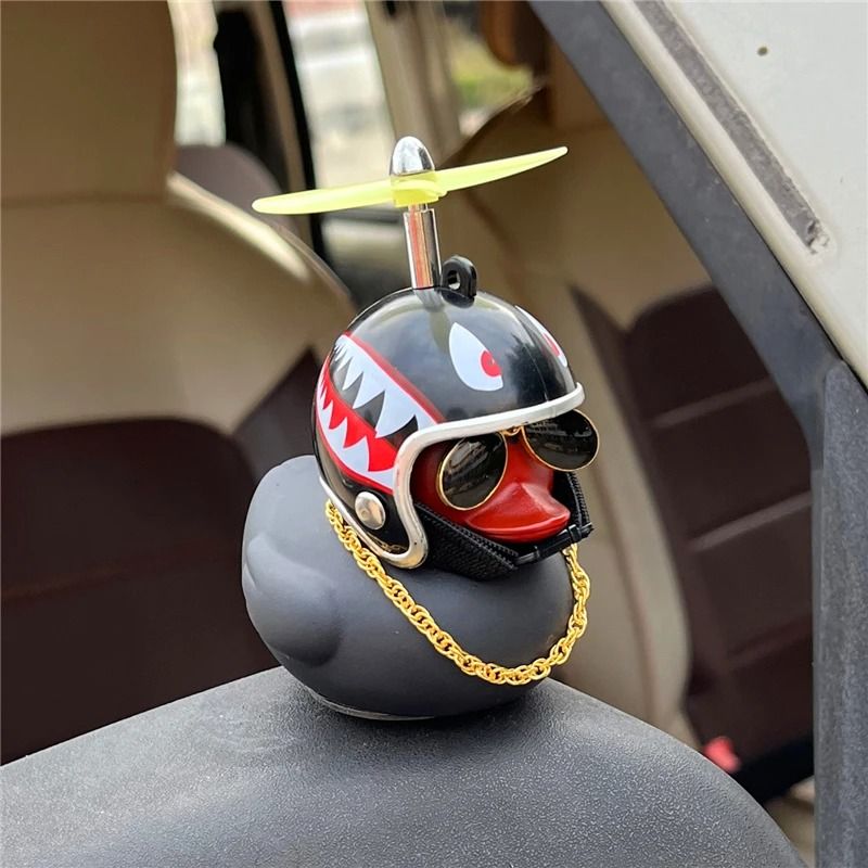 Black Rubber Duck Bicycle Horn Silicone Strap Car Ornament Kids Bike Bell 2
