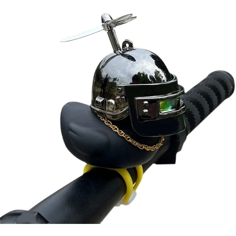 Black Rubber Duck Bicycle Horn Silicone Strap Car Ornament Kids Bike Bell 3